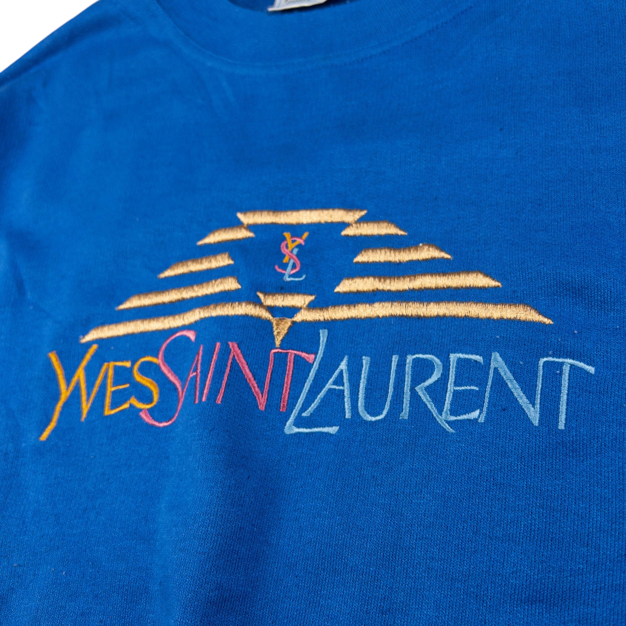 Vintage YSL Yves Saint Laurent Embroidered Sweatshirt Size M