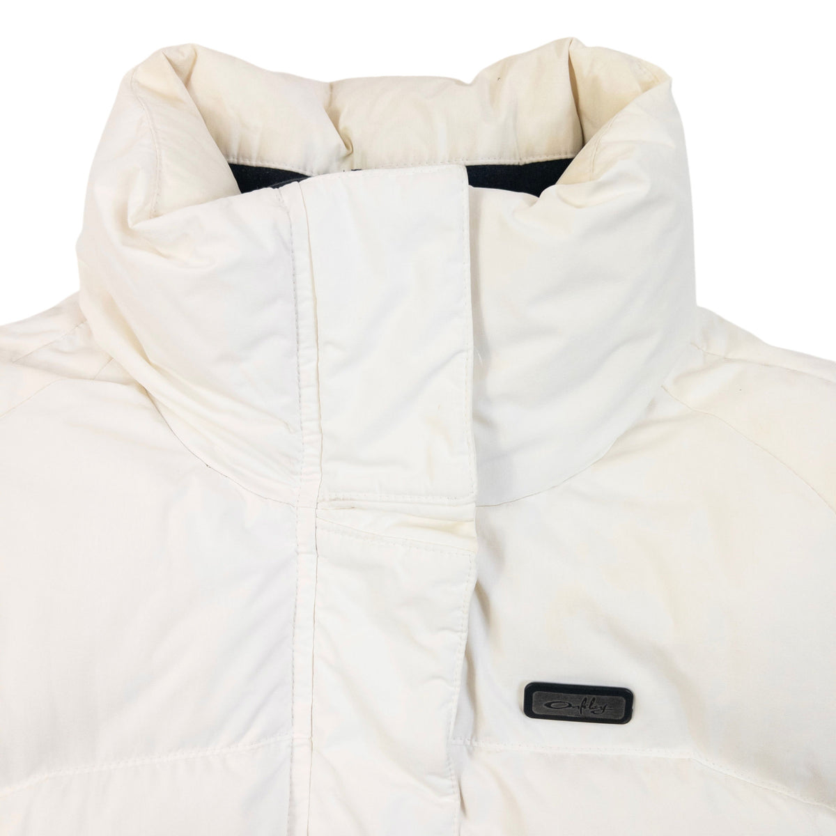 Vintage 2000s Oakley Zip Up Puffer Jacket in white (polyester), photo 3