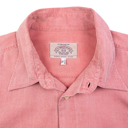 Vintage Armani Jeans Striped Long Sleeve Button Up Shirt Size XL