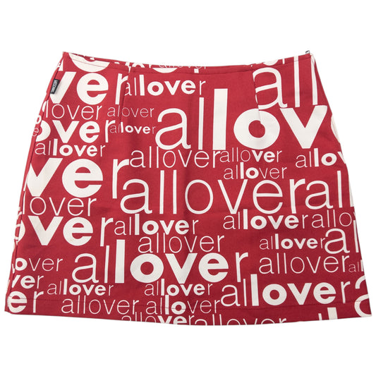 Vintage 2000s Moschino Jeans Love All Over Print Mini Skirt Womens Size W27