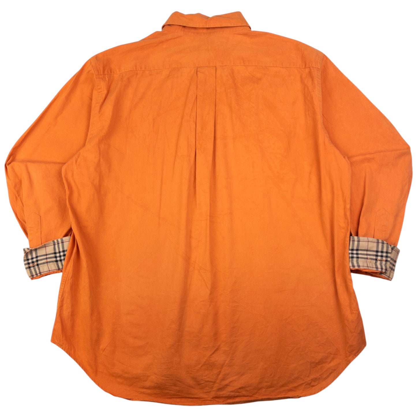 Vintage Burberry Nova Check Cuff Long Sleeve Button Up Shirt Size XL