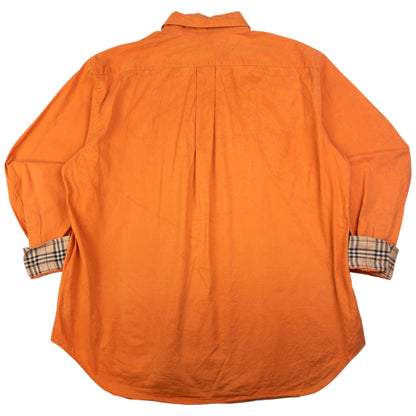 Vintage Burberry Nova Check Cuff Long Sleeve Button Up Shirt Size XL