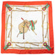 Vintage 80s Gucci Equestrian Horse Harness Print Silk Scarf
