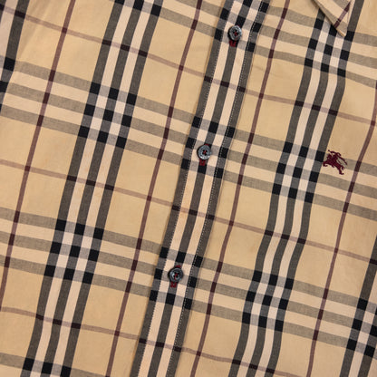 Vintage 2000s Burberry Black Label Nova Check Long Sleeve Button Up Shirt Size S