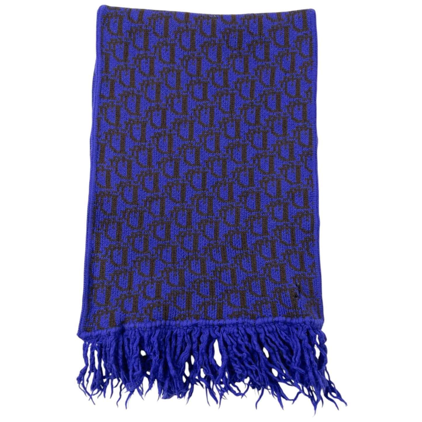 Vintage 90s Dior Monogram Wool Tassel Scarf