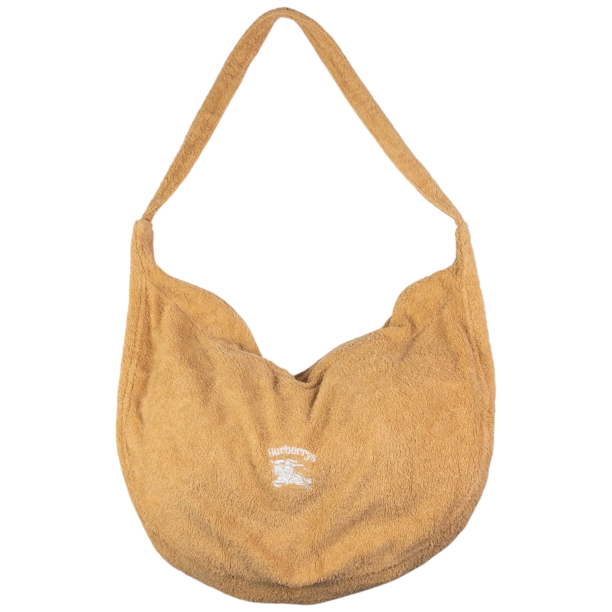 Vintage Burberry Terry Cloth Hobo Shoulder Bag