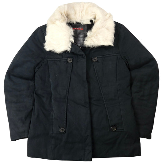Vintage Prada Sport Fur Collar Jacket Womens Size M