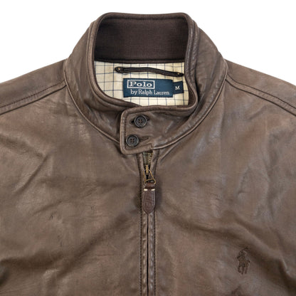 Vintage 2000s Polo Ralph Lauren Zip Up Leather Jacket Size M
