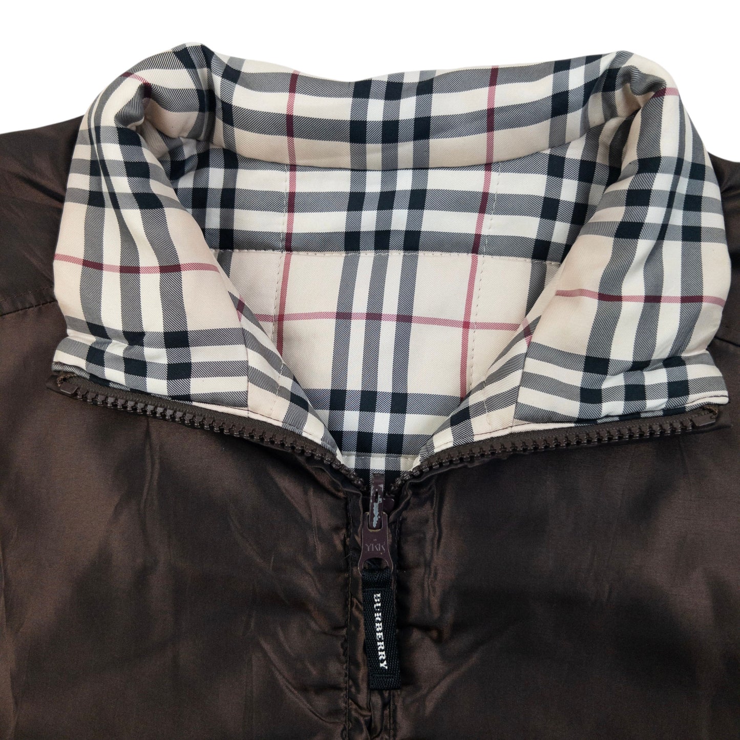 Vintage 2000s Burberry Nova Check Quilted Reversible Jacket Womens Size M