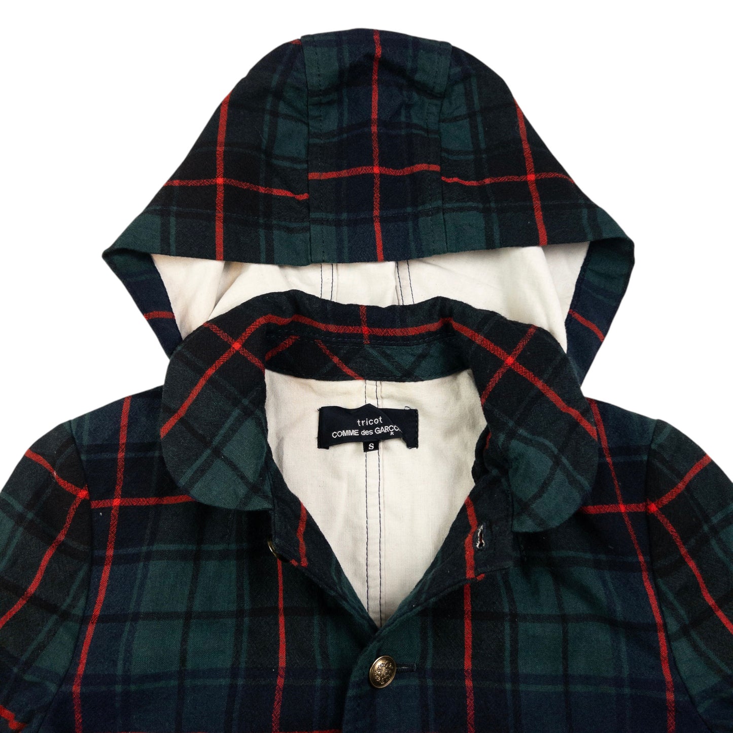 Vintage Comme Des Garçons Tricot Button Up Tartan Jacket Womens Size S