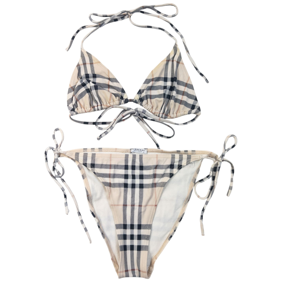 Vintage 2000s Burberry Nova Check Bikini Set Womens Size M