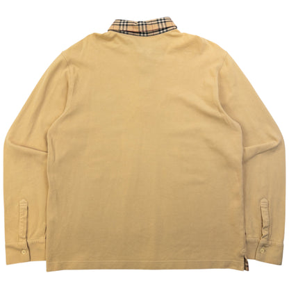 Vintage 2000s Burberry Nova Check Collar Long Sleeve Polo Shirt Size S