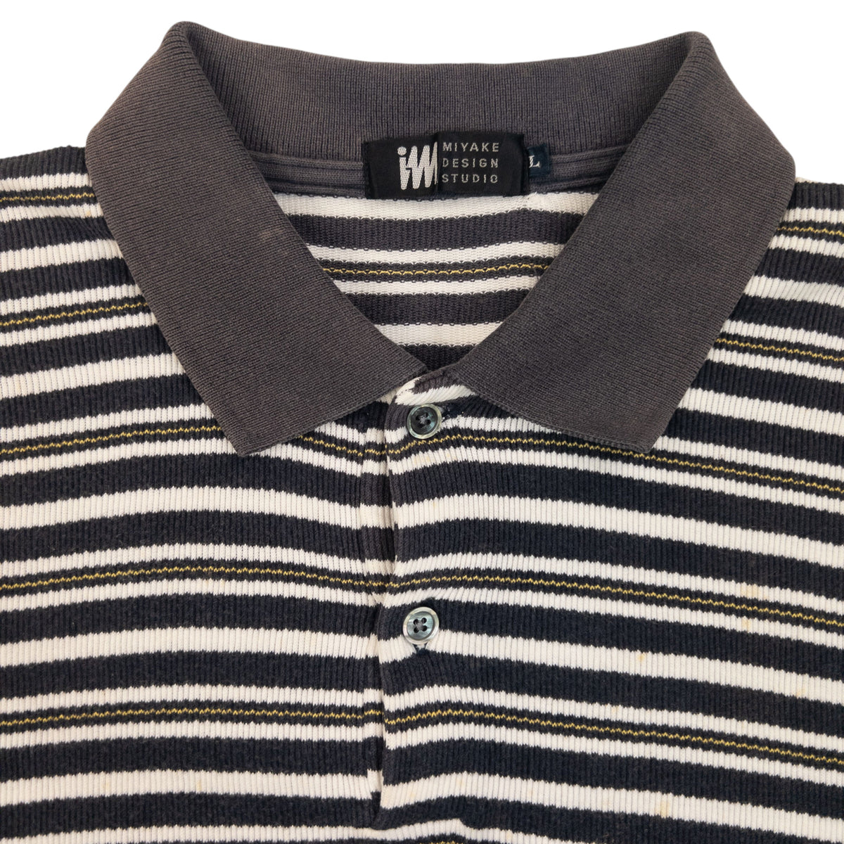 Vintage 2000s Issey Miyake Striped Polo Shirt Womens Size L