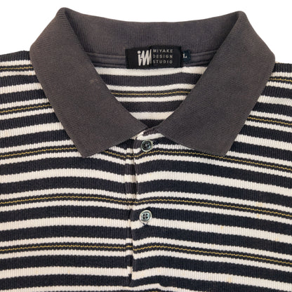 Vintage 2000s Issey Miyake Striped Polo Shirt Womens Size L