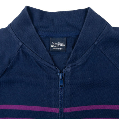 Vintage Jean Paul Gaultier Matelot Striped Zip Up Sweatshirt Womens Size S