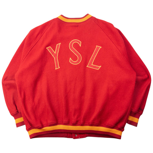 Vintage 90s YSL Yves Saint Laurent Fleece Varsity Jacket Size XXL