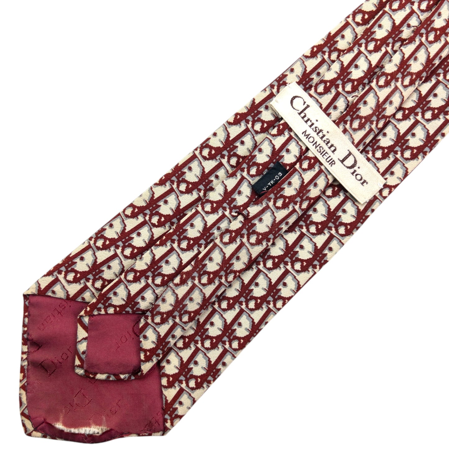 Vintage 90s Dior Monogram Silk Tie