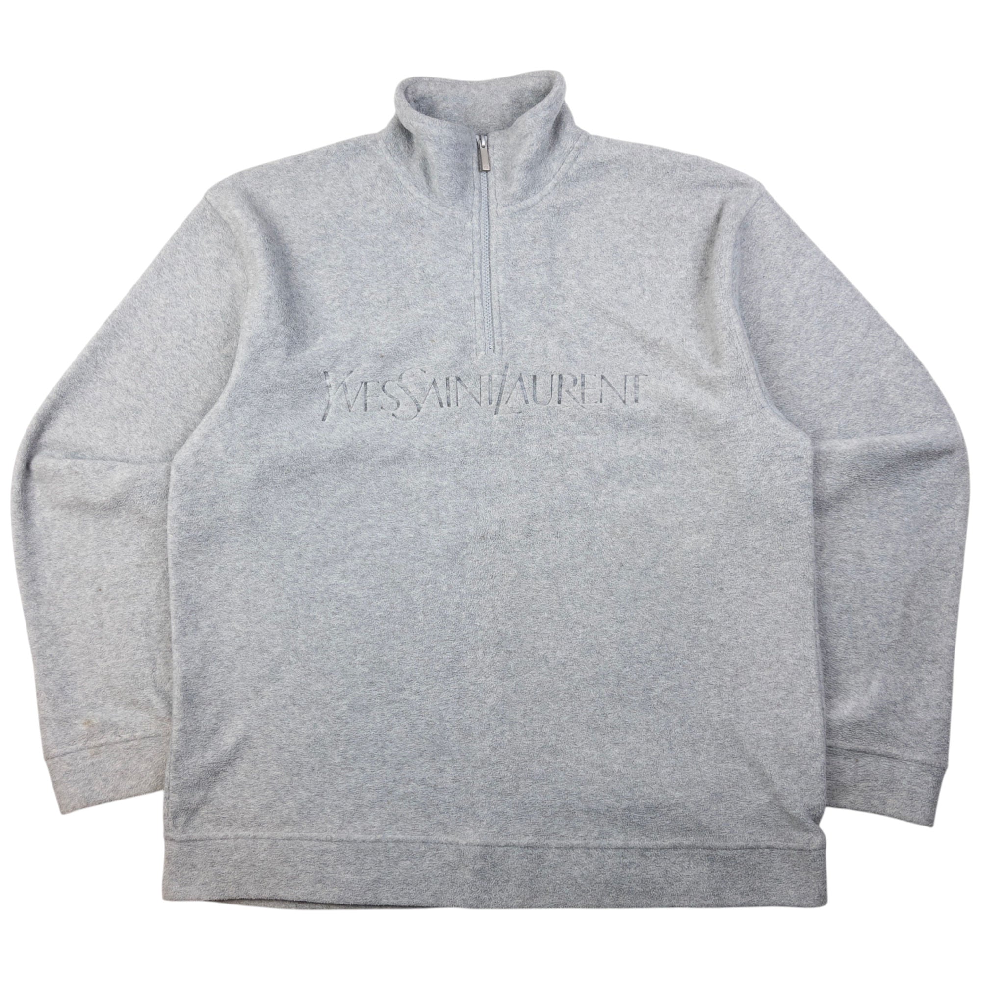 Vintage YSL Yves Saint Laurent Q Zip Fleece Sweatshirt Size L