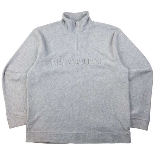 Vintage YSL Yves Saint Laurent Q Zip Fleece Sweatshirt Size L