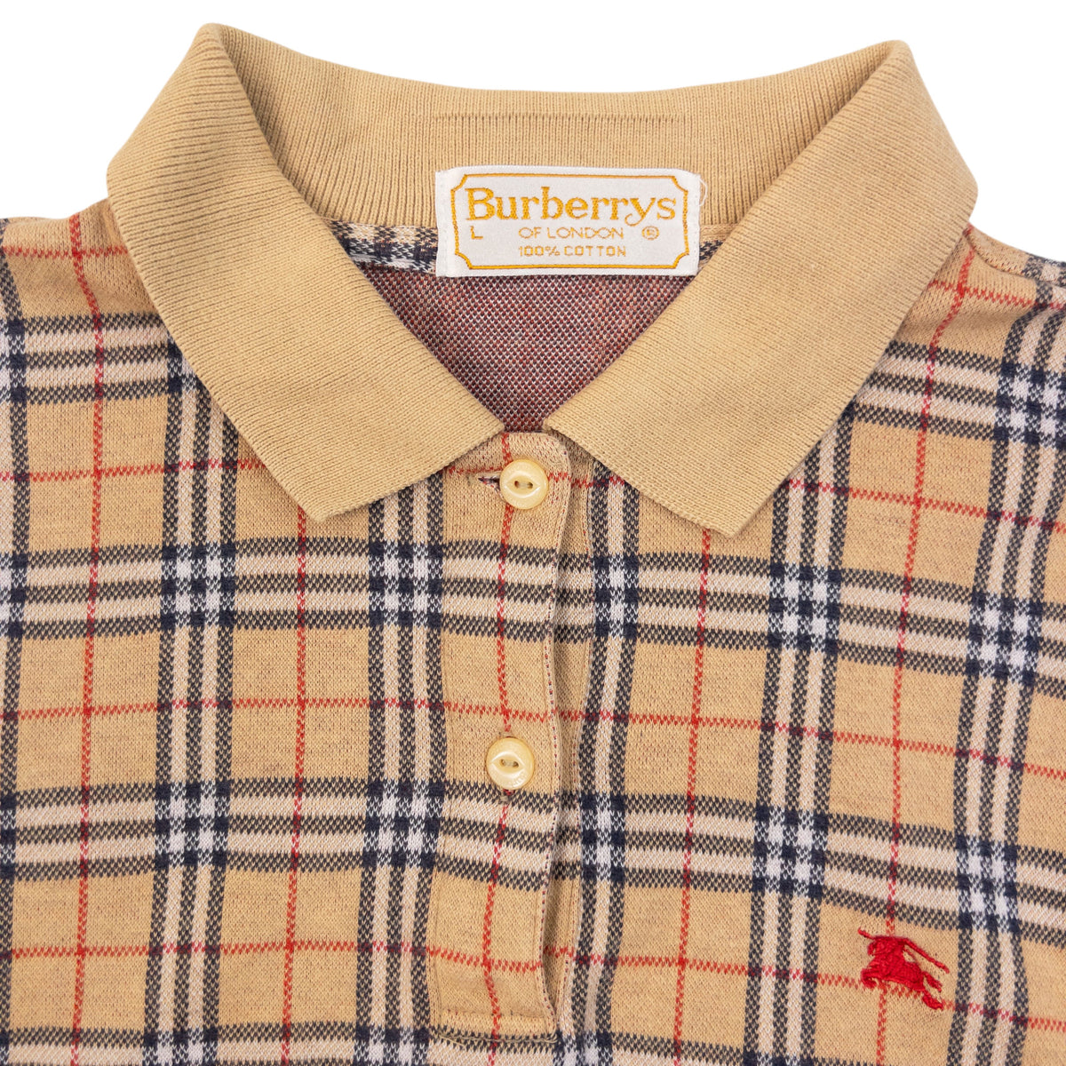 Vintage 90s Burberry Nova Check Polo Jumper Womens Size M