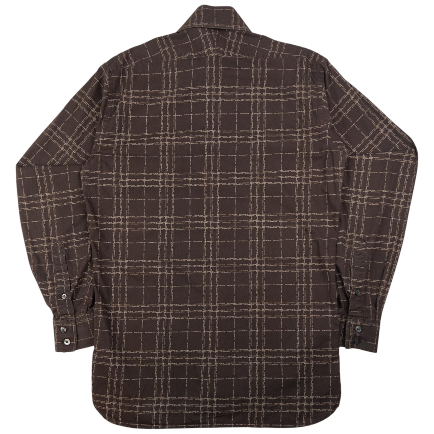 Vintage Burberry Nova Check Monogram Long Sleeve Button Up Shirt Size M