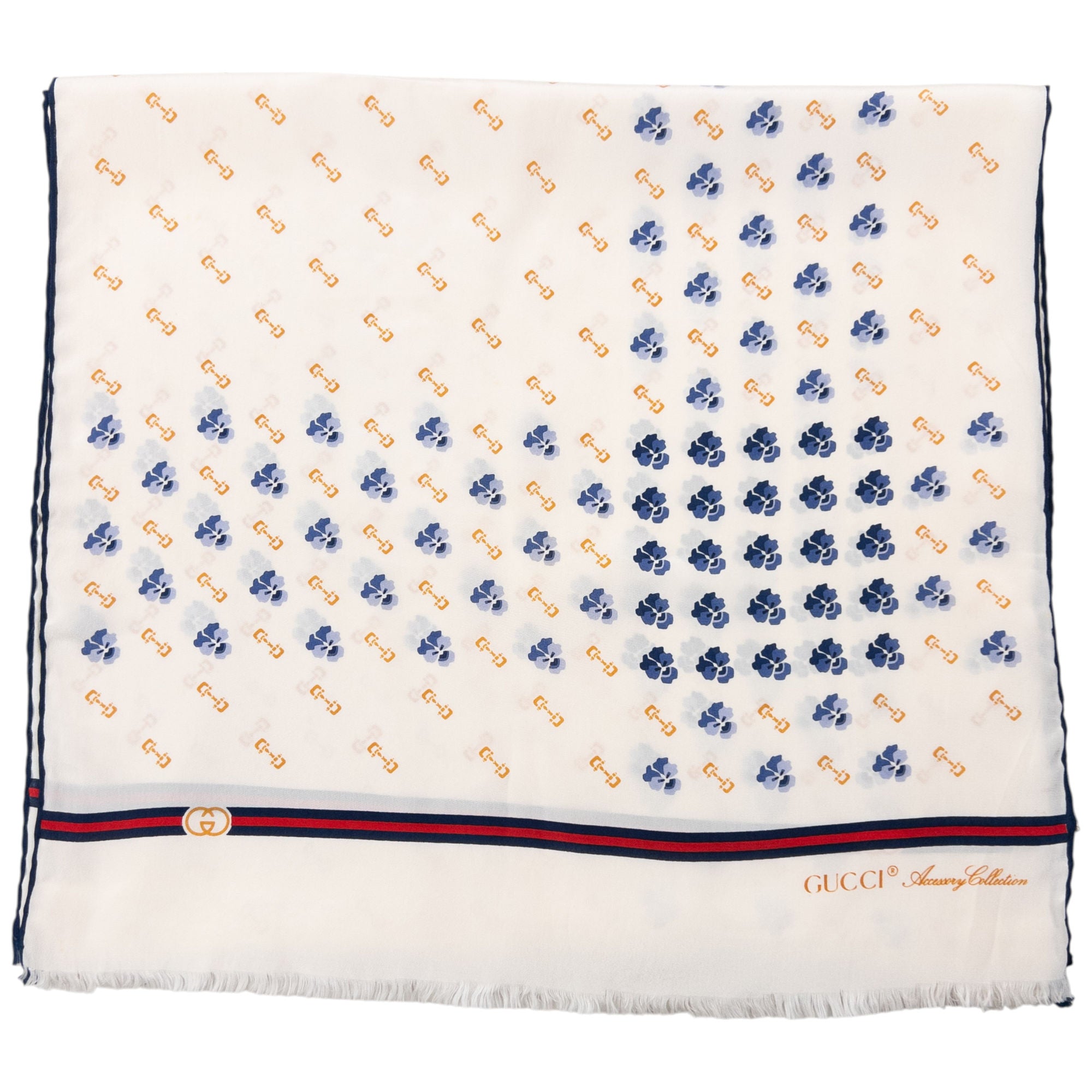 Vintage 80s Gucci Floral Silk Scarf