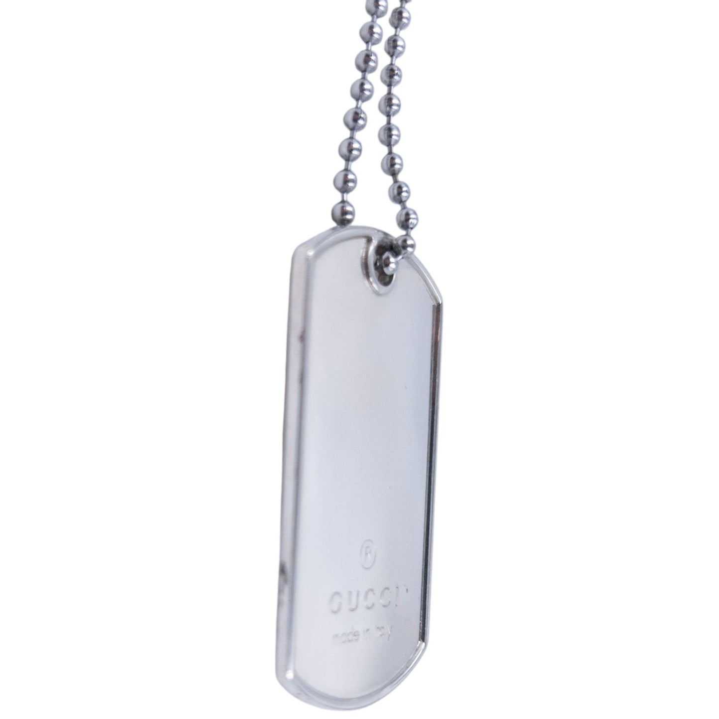 Vintage 2000s Gucci Embossed Dog Tag Necklace