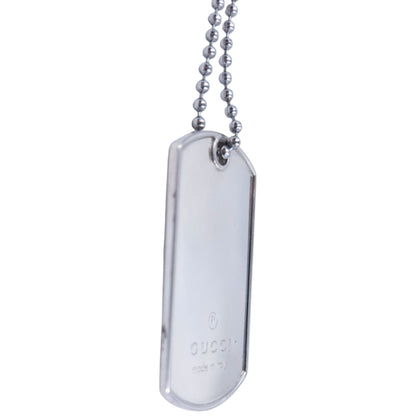 Vintage 2000s Gucci Embossed Dog Tag Necklace