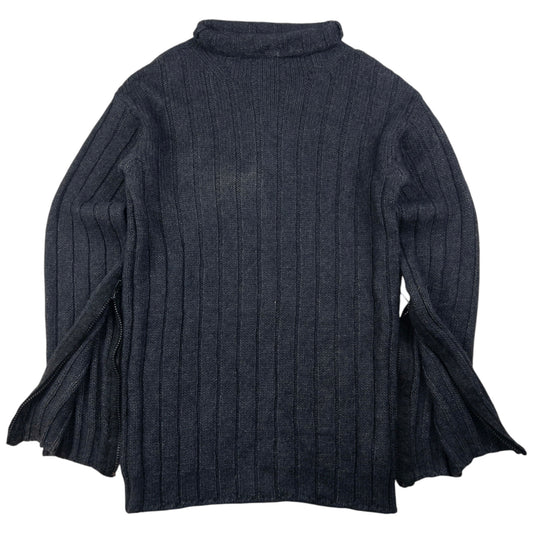 Vintage Emporio Armani Zip Cuff Turtleneck Knit Jumper Size S