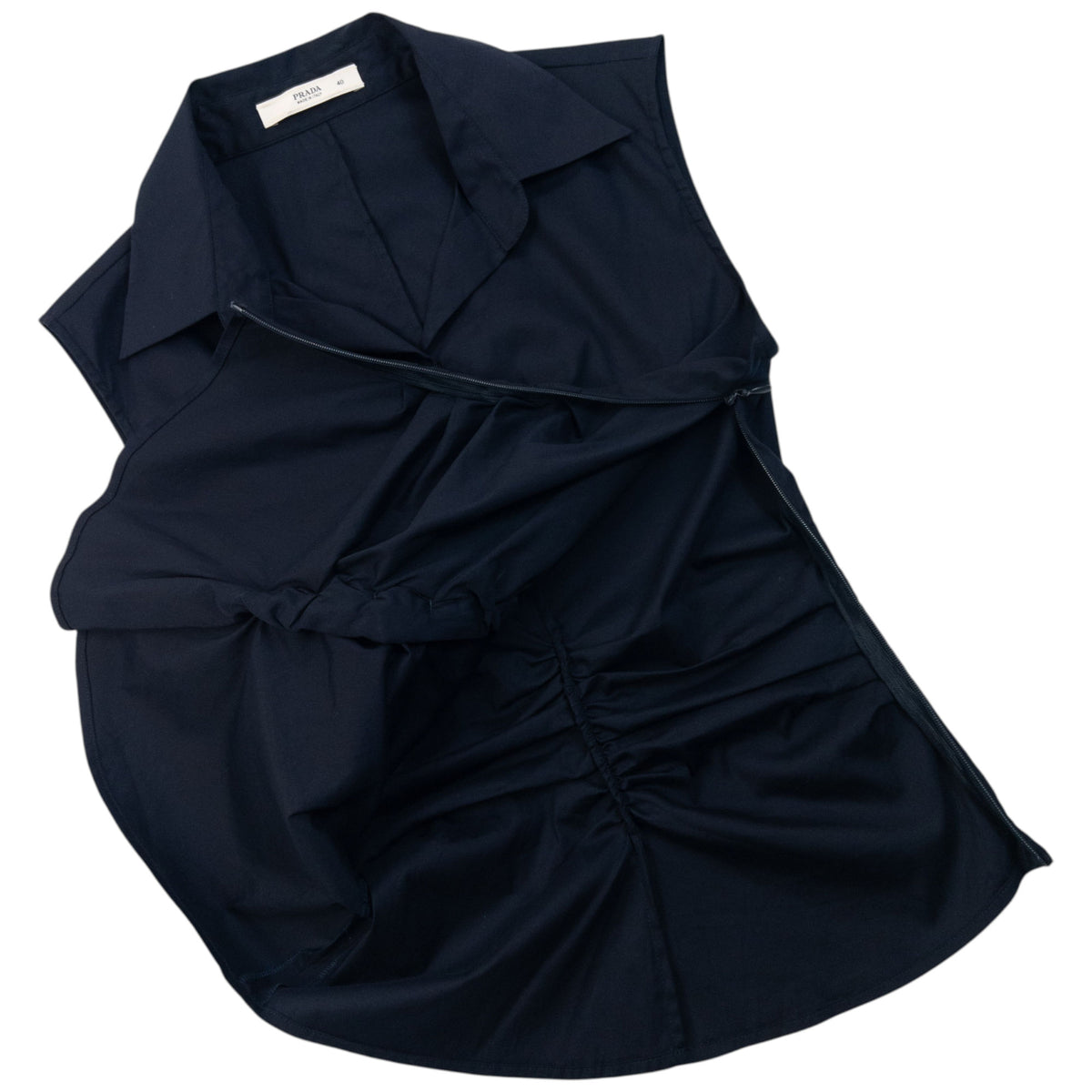 Vintage 2000s Prada Ruched Sleeveless Blouse Womens Size S