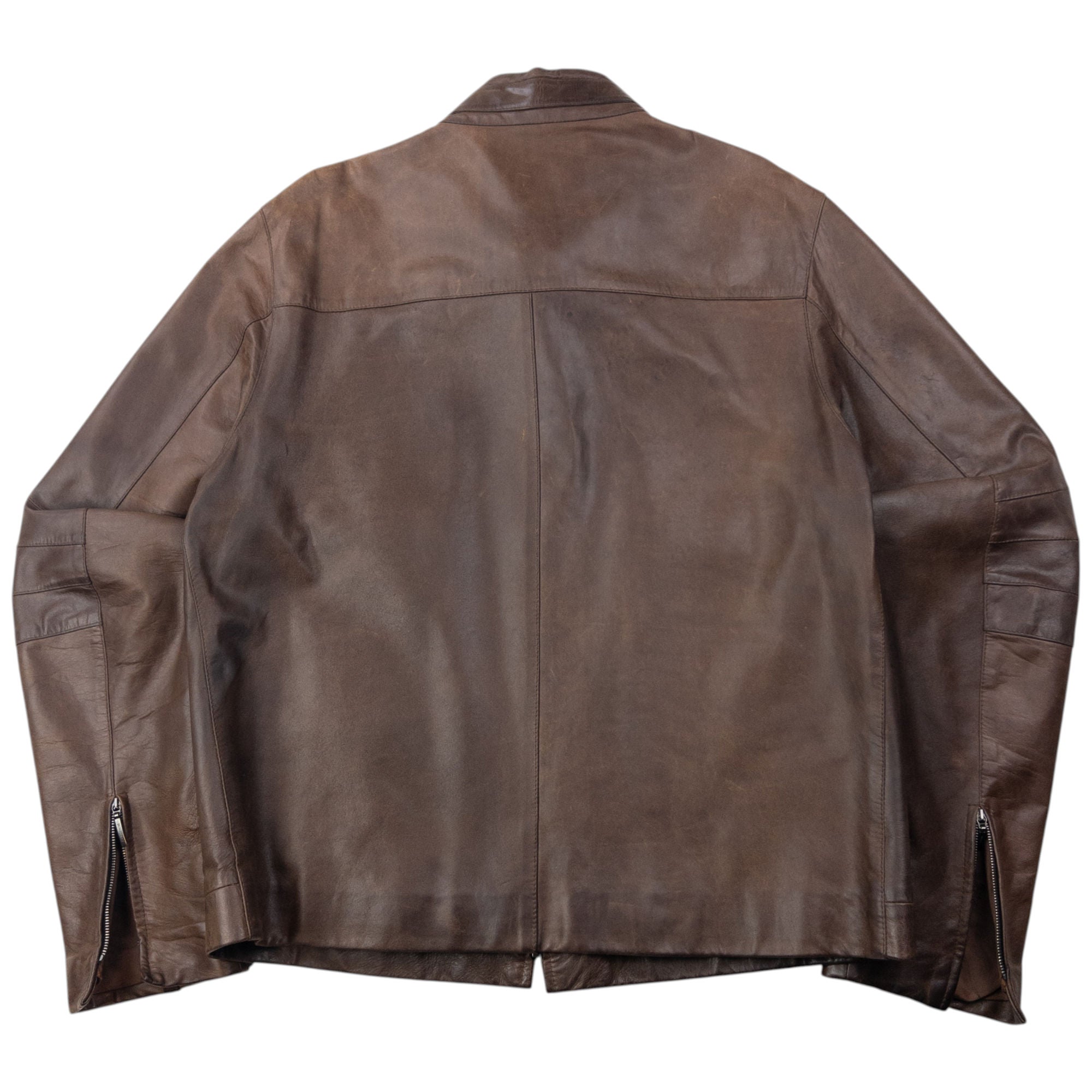 Vintage 2000s Burberry Zip Up Leather Jacket Size M