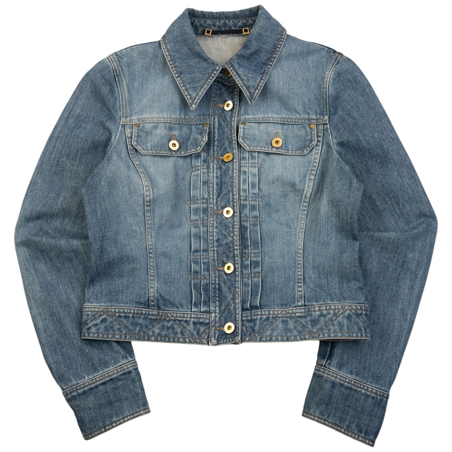 Vintage 2000s Gucci By Tom Ford Button Up Denim Jacket Womens Size S
