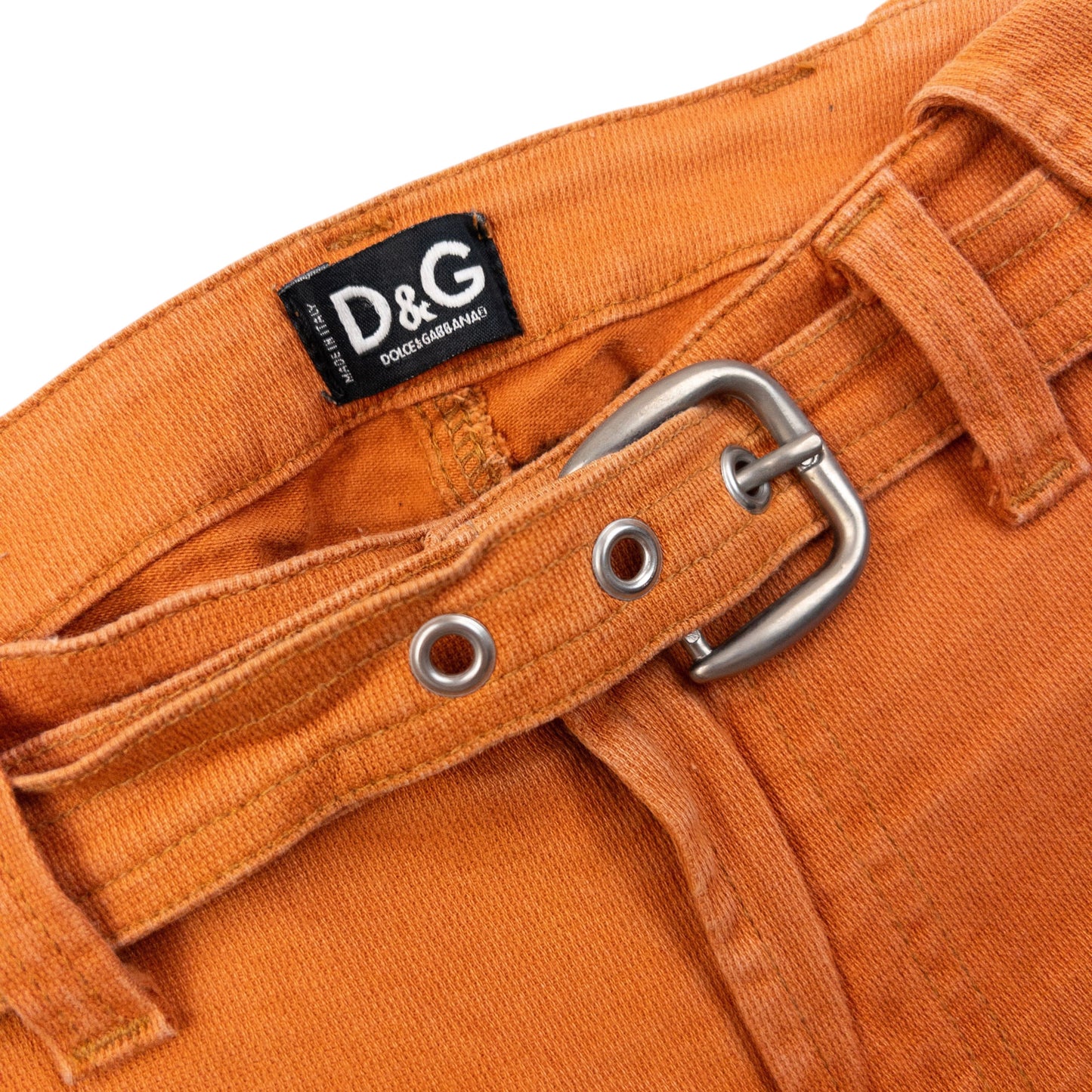 Vintage 2000s Dolce & Gabbana Belt Waist Flared Denim Jeans Womens Size W26