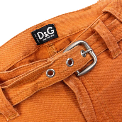 Vintage 2000s Dolce & Gabbana Belt Waist Flared Denim Jeans Womens Size W26