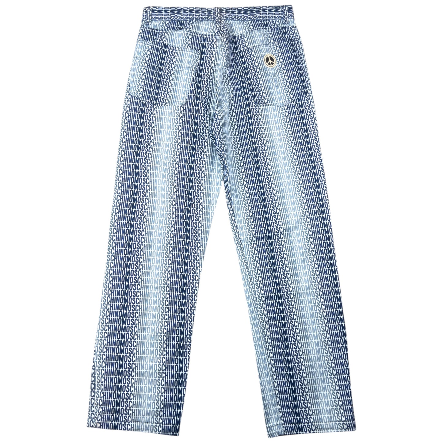 Vintage 2000s Moschino Jeans Monogram Fade Denim Jeans Size W30