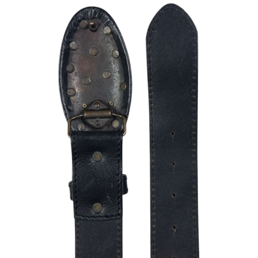 Vintage Armani Jeans Embroidered Leather Belt Size W38