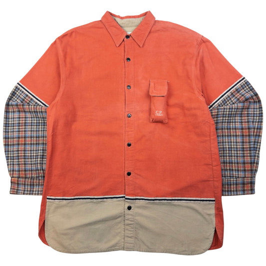 Vintage CP Company Patchwork Long Sleeve Button Up Shirt Size M