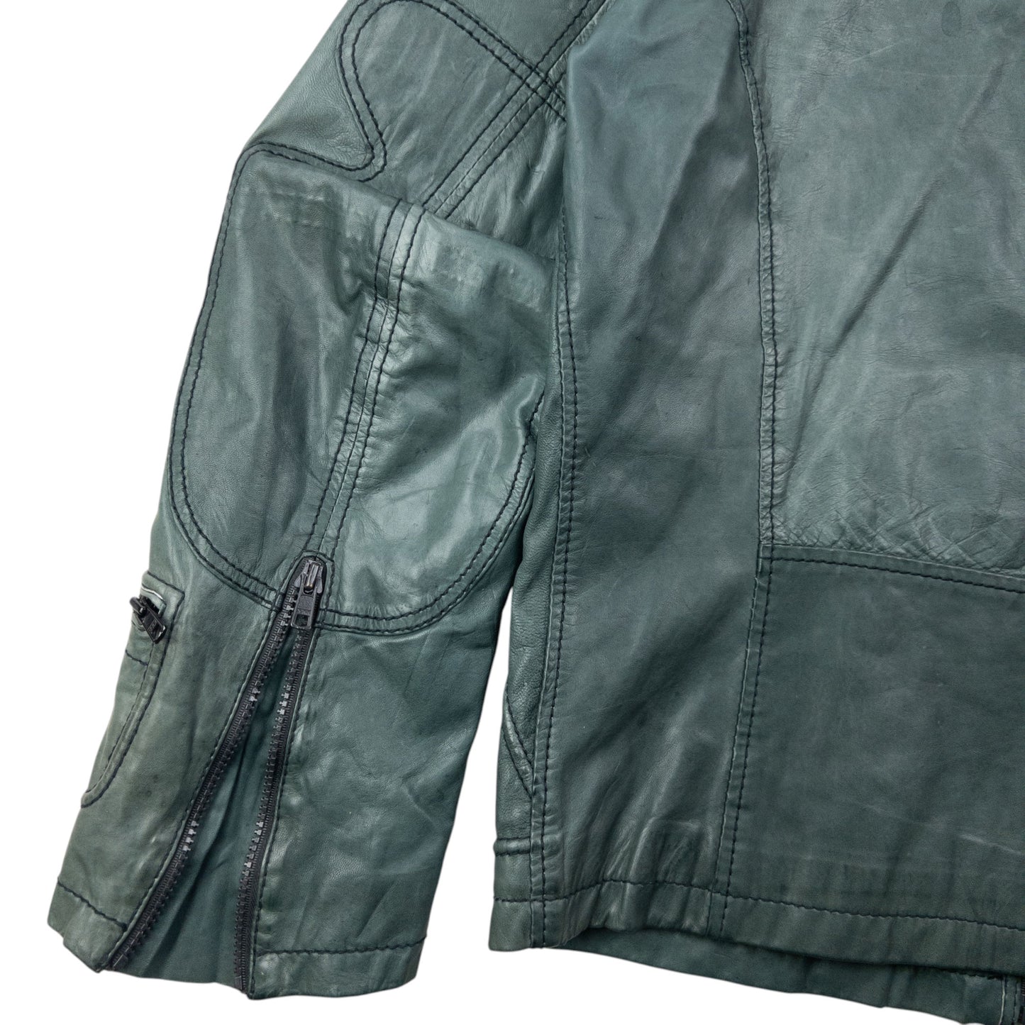 Vintage 2000s Diesel Zip Up Leather Jacket Size M