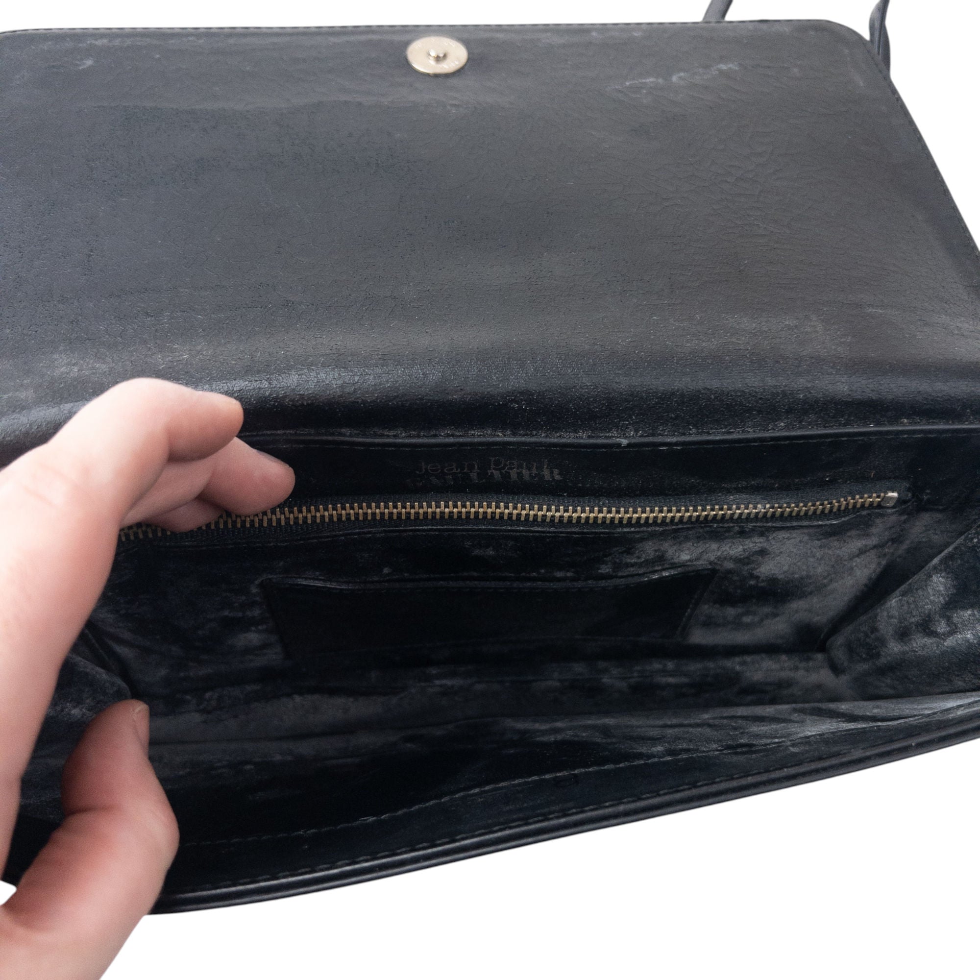 Vintage Jean Paul Gaultier Embossed Leather Crossbody Bag