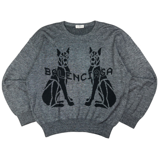 Vintage Balenciaga Sports Knitted Dog Jumper Size XL