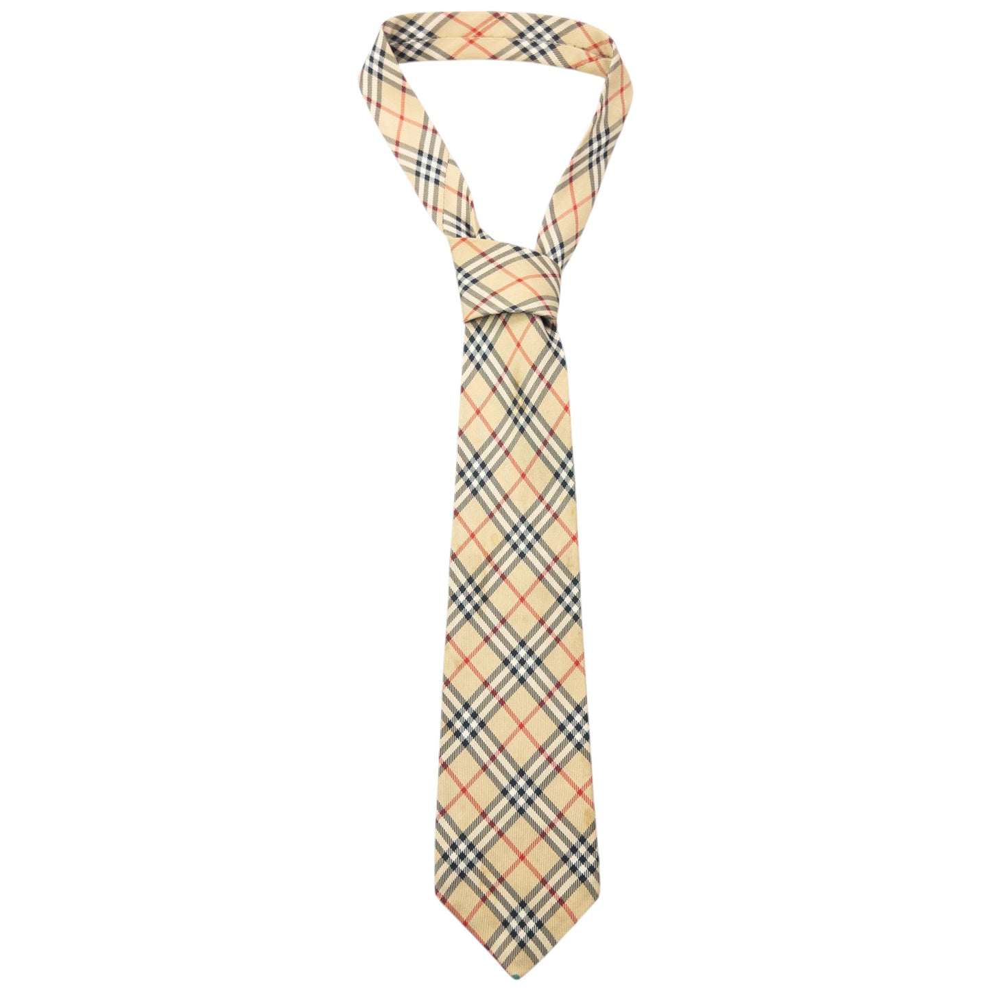 Vintage 2000s Burberry Nova Check Silk Tie