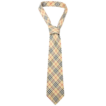Vintage 2000s Burberry Nova Check Silk Tie