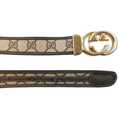 Vintage 90s Gucci Monogram Leather Belt Size S