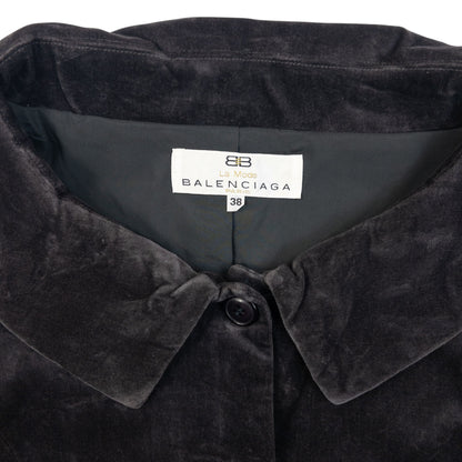 Vintage 90s Balenciaga La Mode Velvet Jacket in grey, photo 3
