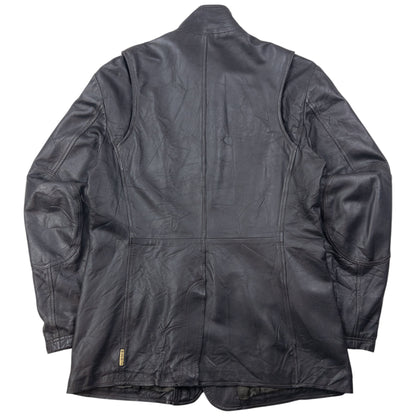 Vintage Armani Jeans Zip Up Leather Jacket Size M