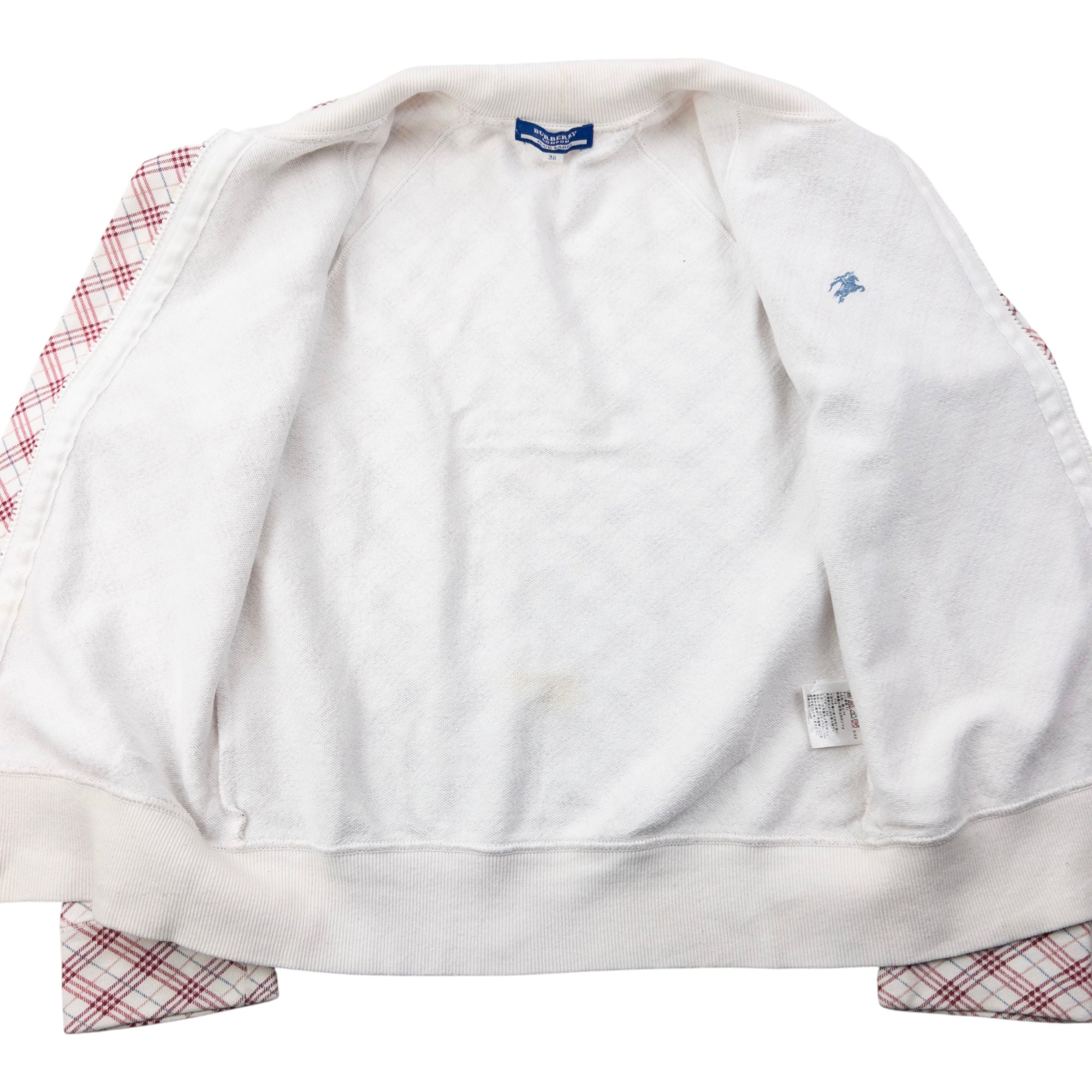 Vintage 2000s Burberry Blue Label Nova Check Zip Up Sweatshirt Womens Size S