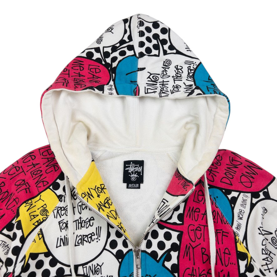 Vintage Stussy Speech Bubble Zip Up Hoodie Size M