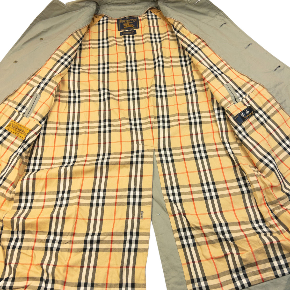 Vintage 80s Burberry Nova Check Lined Trench Jacket Size L