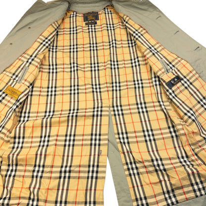 Vintage 80s Burberry Nova Check Lined Trench Jacket Size L