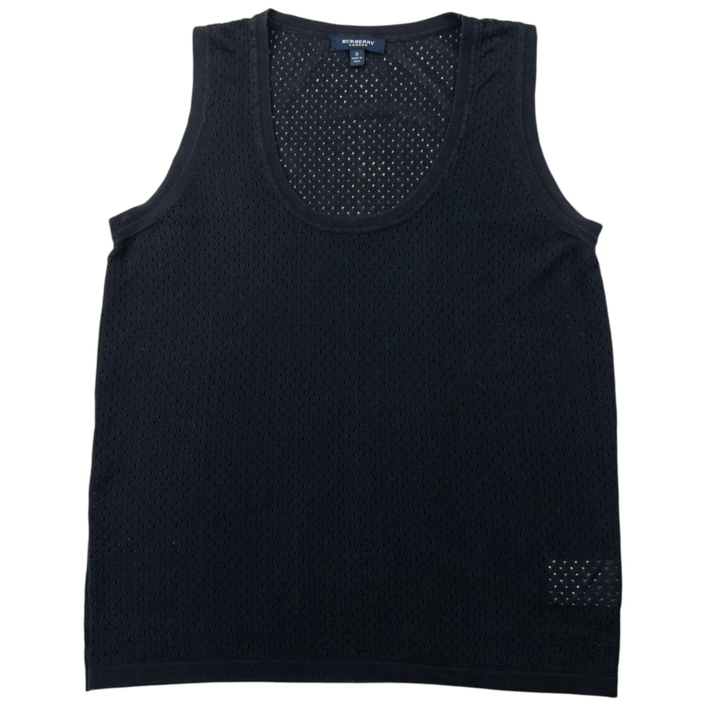 Vintage 2000s Burberry Mesh Vest Top Womens Size L